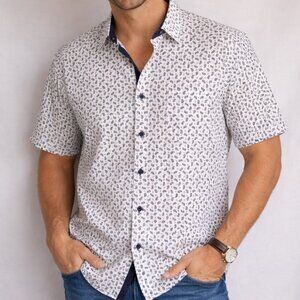 Tasso Elba Short Sleeve Button Down Shirt Mens Size XL